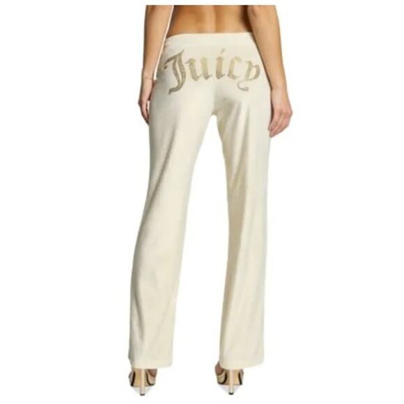 Juicy Couture Straight Leg Track Pants, Metallic Gold, Large - Picture 3 of 10
